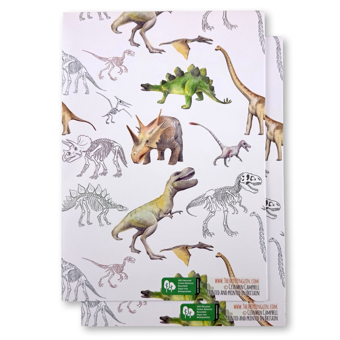 Dinosaur Wrapping Paper and tags