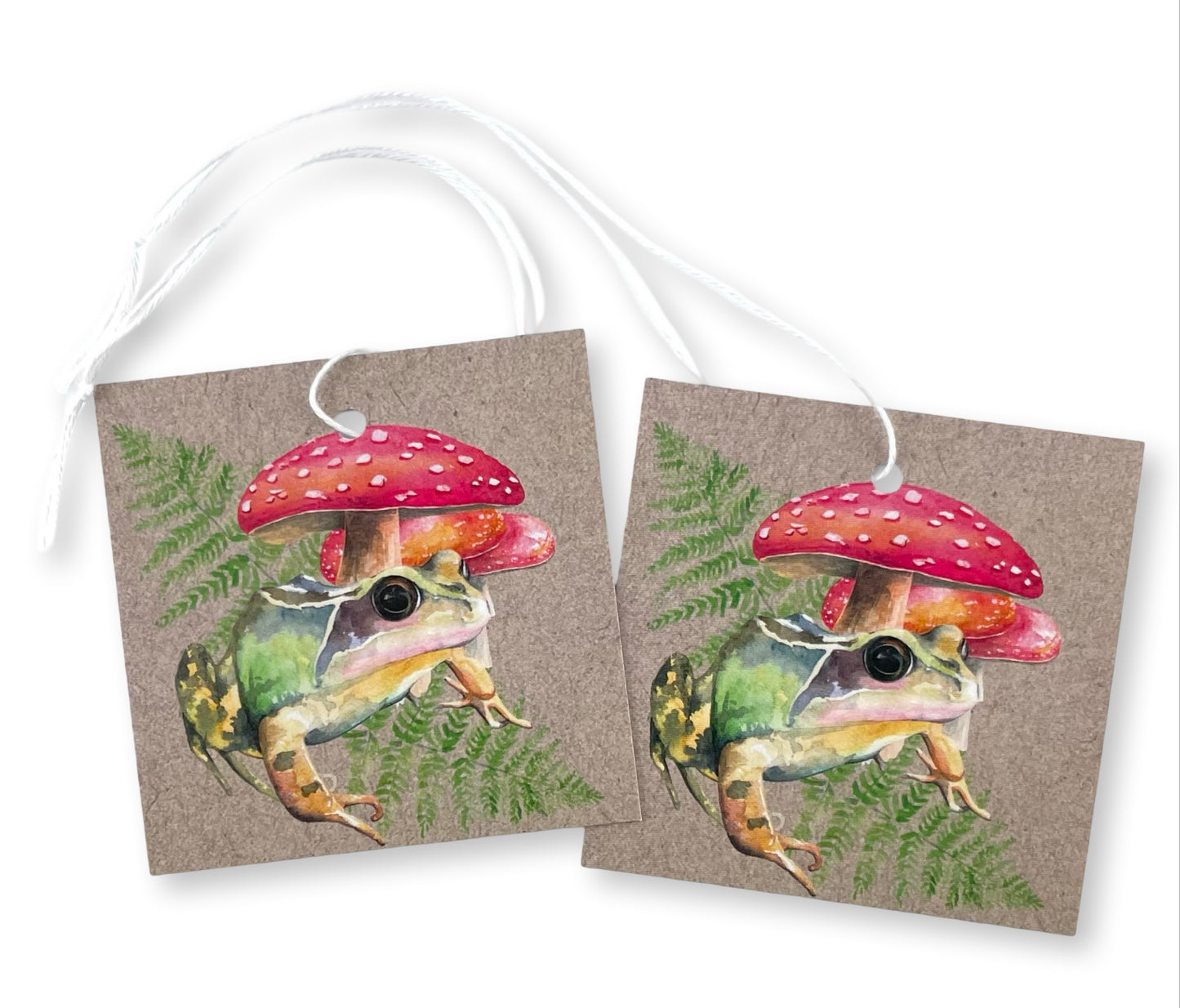 Mushroom and Frog Woodland Wrapping Paper and Tags
