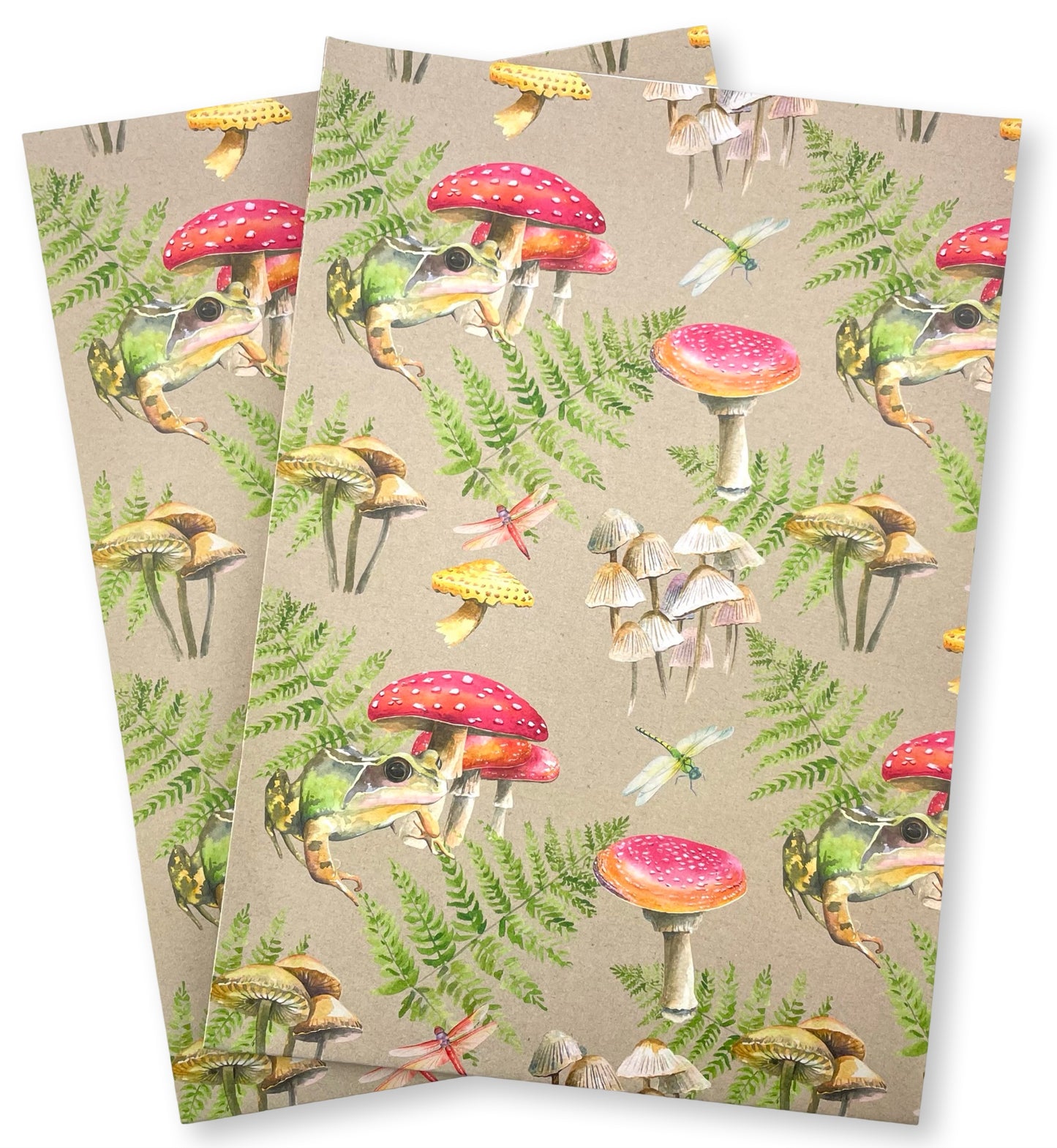 Mushroom and Frog Woodland Wrapping Paper and Tags