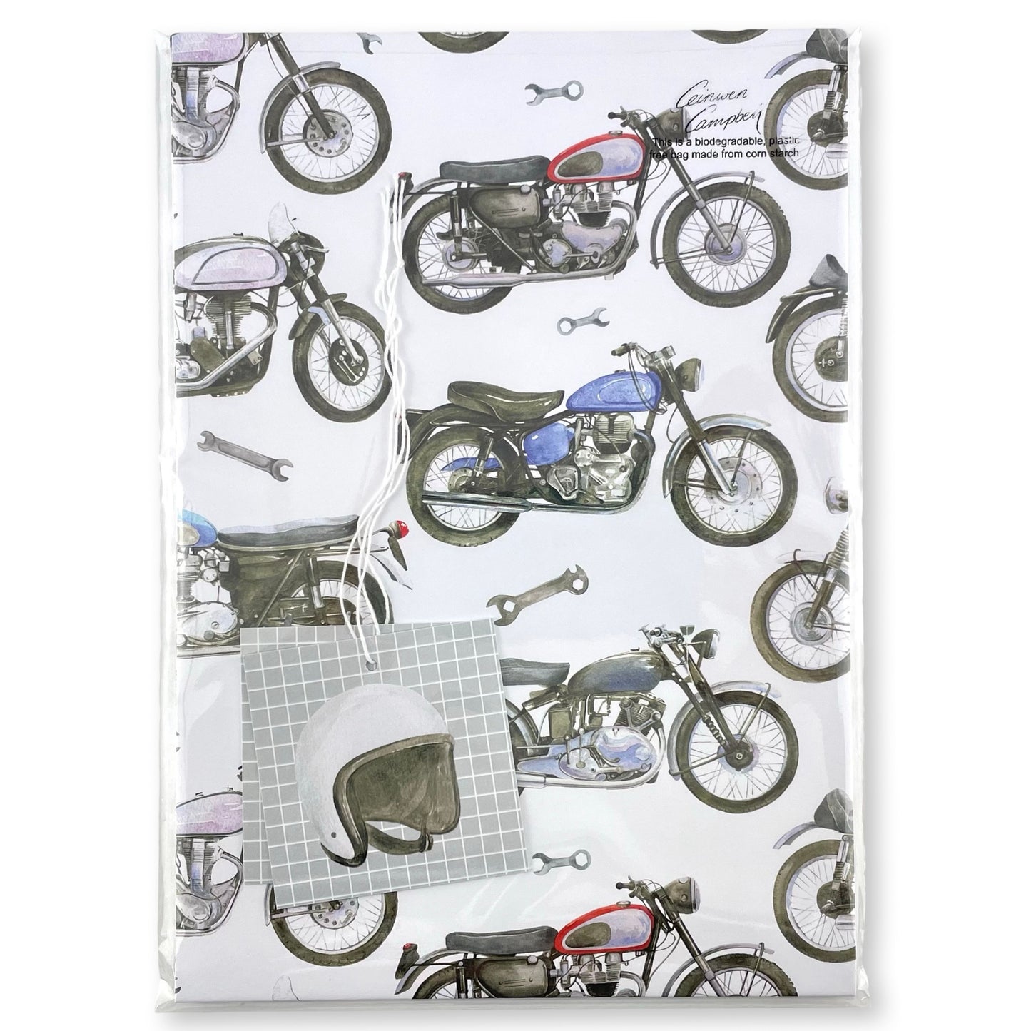 Motorbike Wrapping Paper and Tags