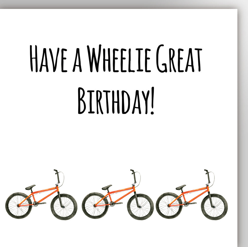 BMX bike birthday card by Ceinwen Campbell