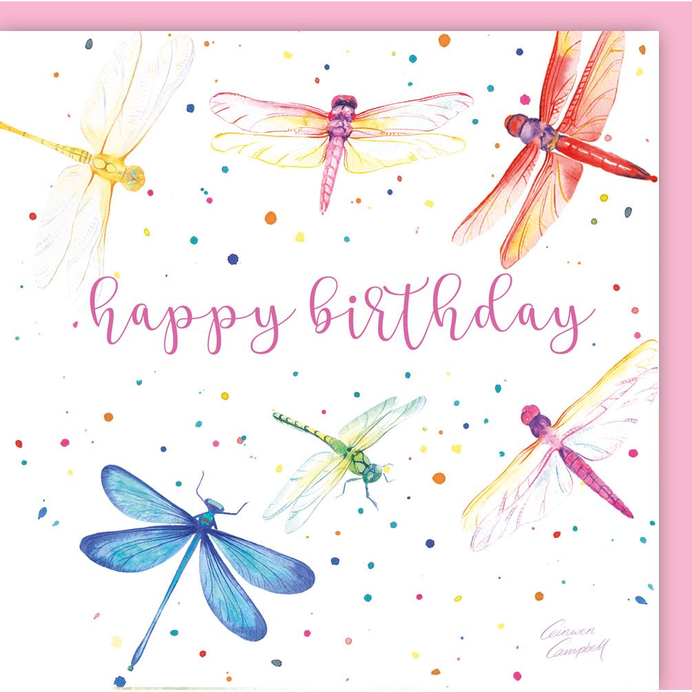 dragonfly birthday card by Ceinwen Campbell