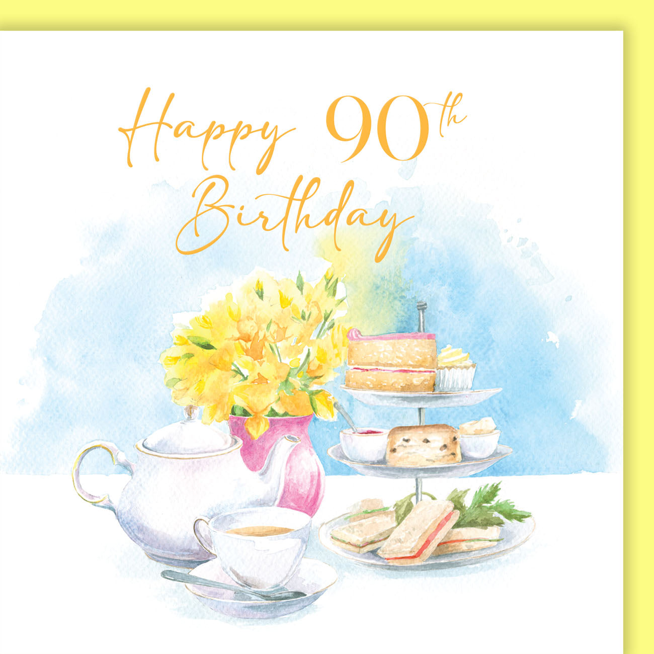 90th Birthday Afternoon tea Birthday Card
