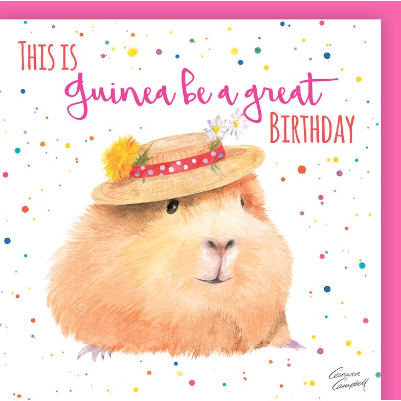 Guinea Pig "This Guinea be a Great Birthday" Fun Pun Birthday Card