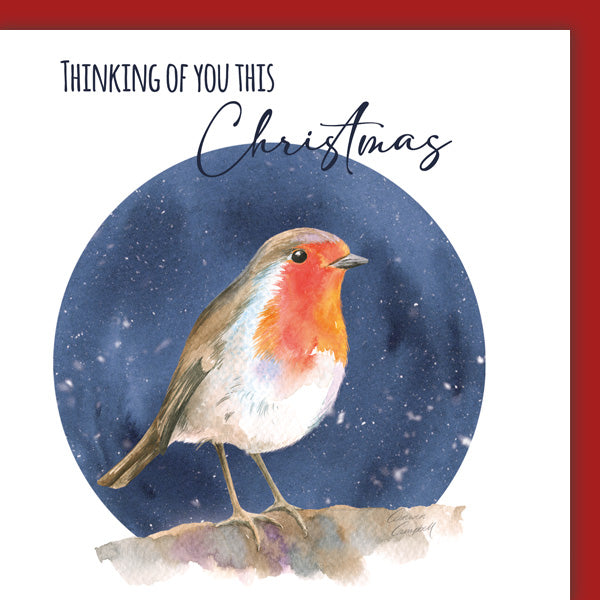 Robin Thinking of You Christmas Card