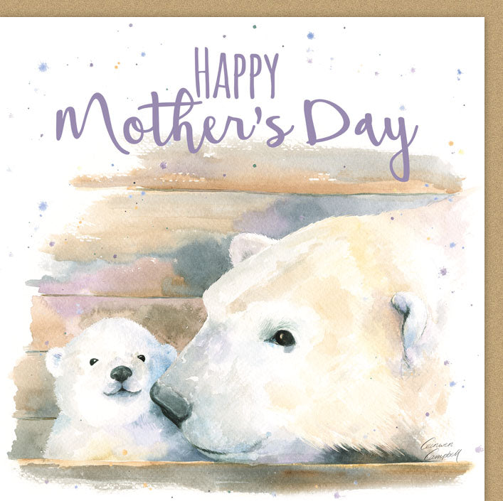 Polar Bear Cub and Mother Mother’s Day Card