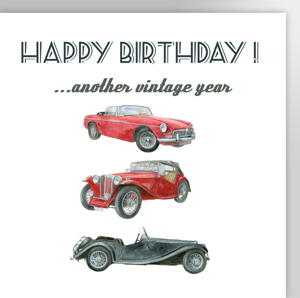 MG vintage classic car for dad husband brother uncle grandad friend, or man by Ceinwen Campbell