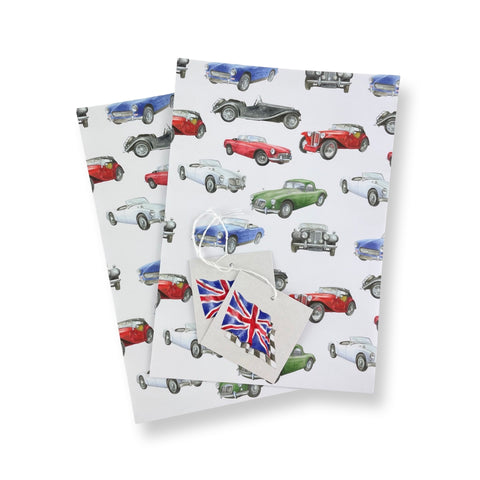 MG classic car recycled and recyclable gift wrapping by Ceinwen Campbell  