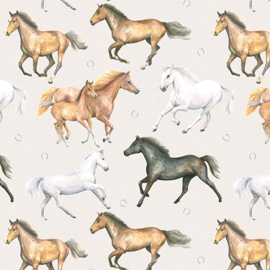 Quality recycled and recyclable horse equestrian gift wrapping paper with matching tags by Ceinwen Campbell