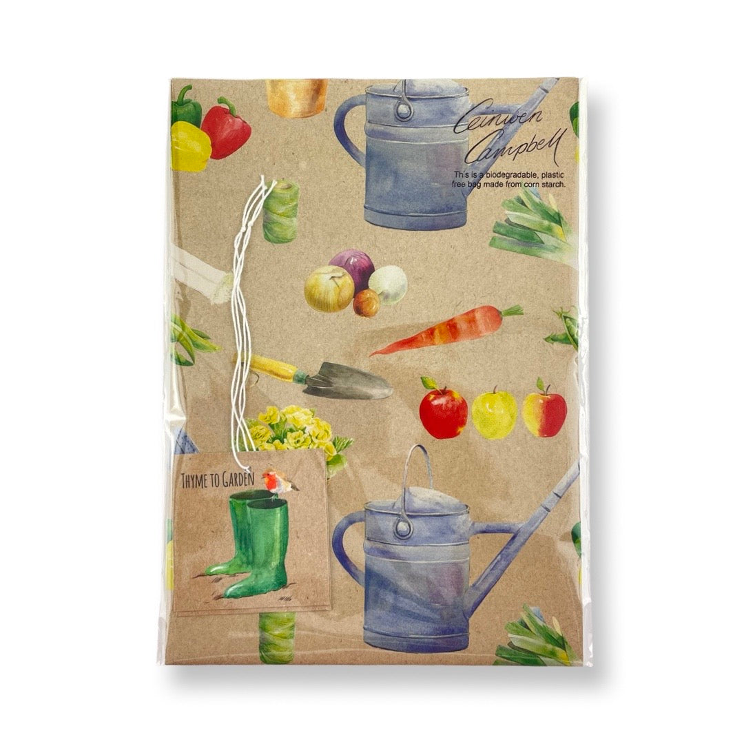 Gardening Wrapping Paper and Tags