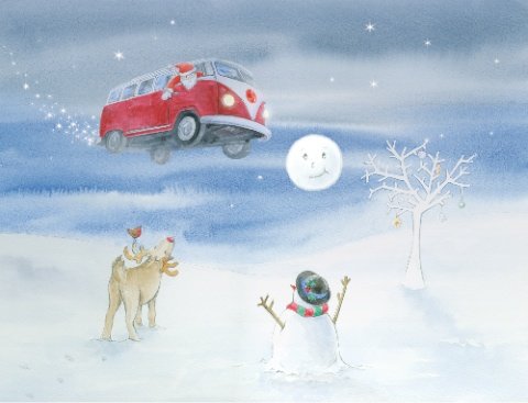 Campervan and car Watercolour collection Christmas Cards