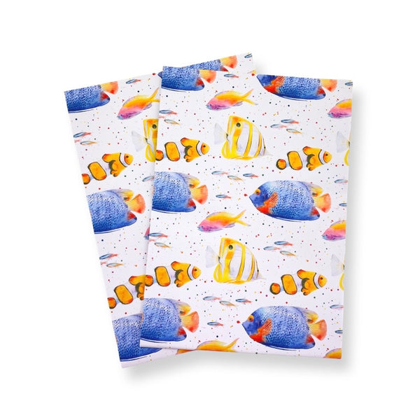 Tropical Fish Wrapping Paper and tags and Tags