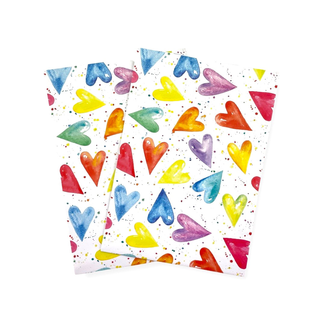 Hearts Recyclable Wrapping Paper and Tags