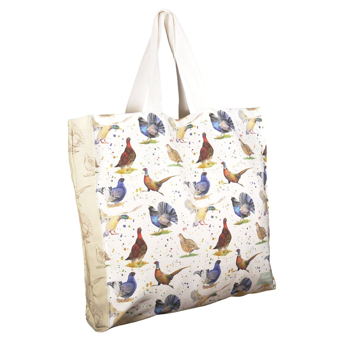 Pheasant capercaillie duck grouse tote shopping bag Ceinwen Campbell The Arty Penguin