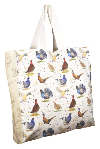Pheasant capercaillie duck grouse tote shopping bag Ceinwen Campbell The Arty Penguin 