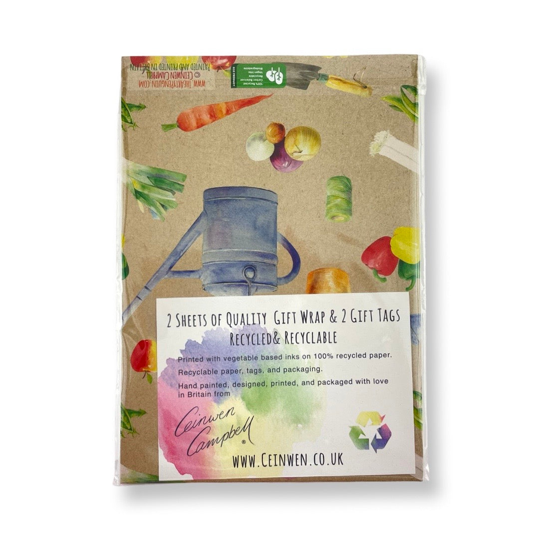 Gardening Wrapping Paper and Tags