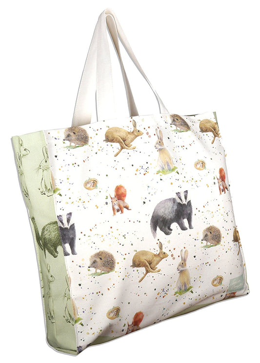countryside animals shopping tote bag Ceinwen Campbell The Arty Penguin