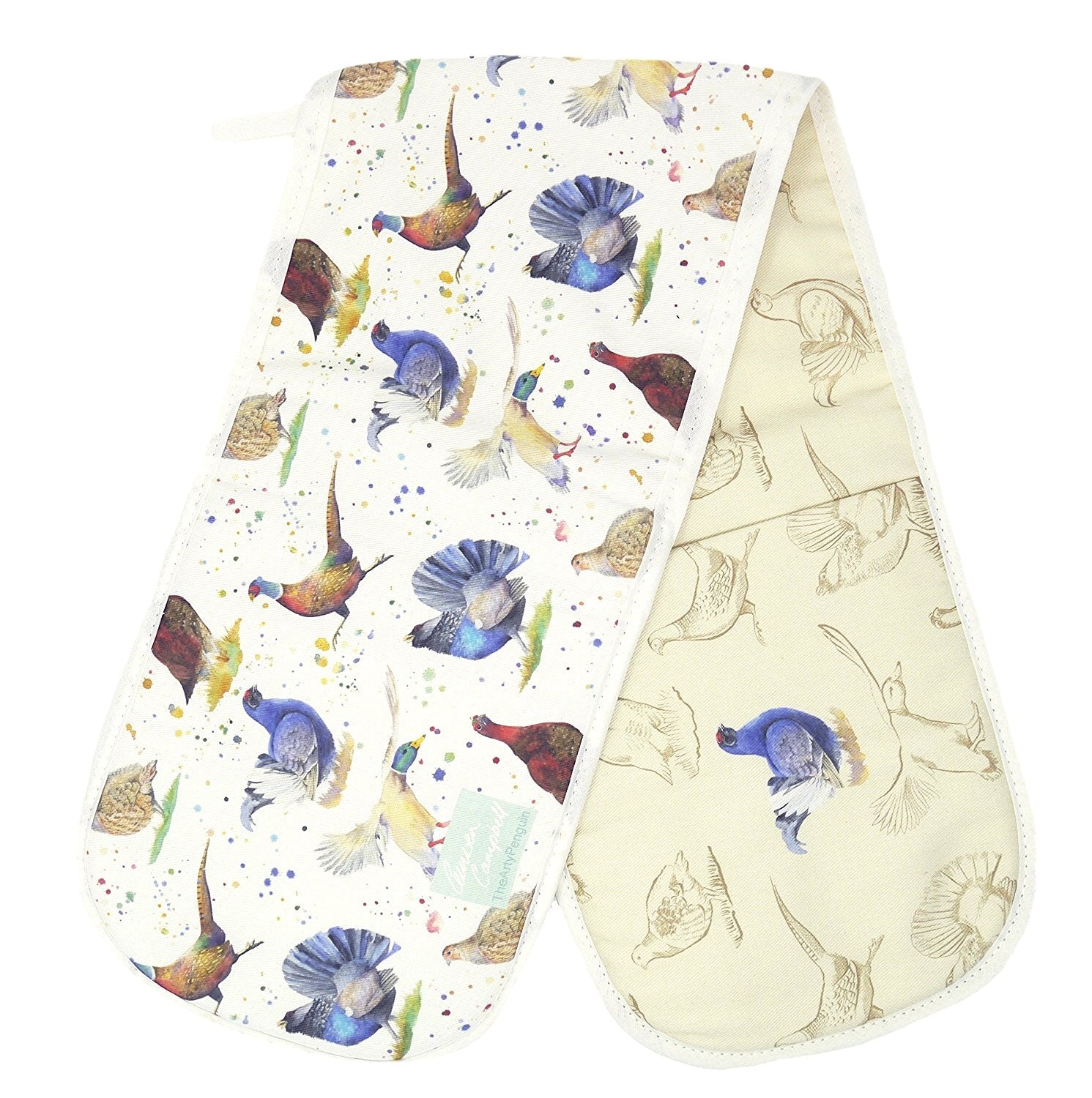 Pheasant duck capercaillie grouse game birds gift double oven gloves Ceinwen Campbell The Arty Penguin