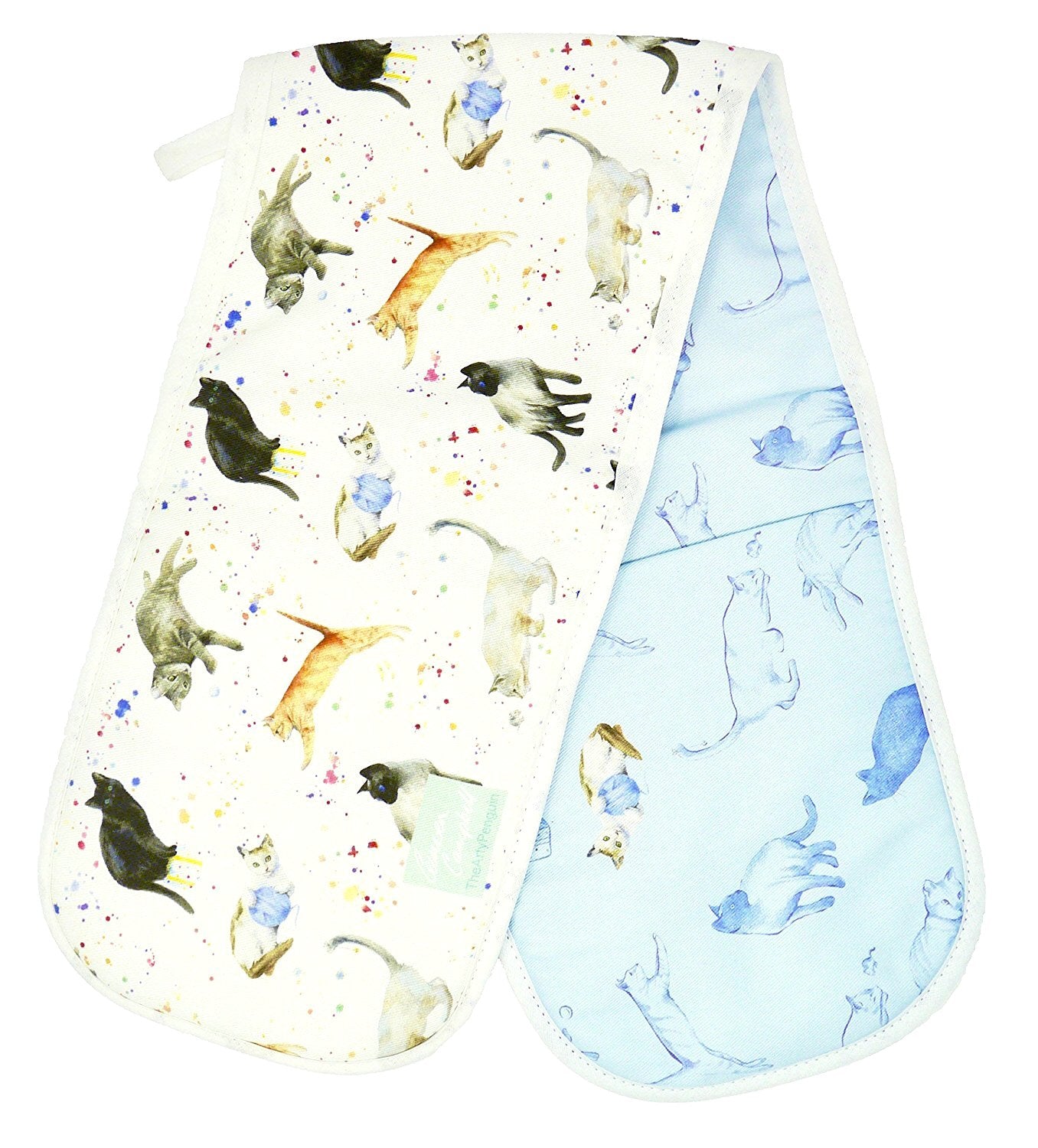 Cat and kittens double oven gloves by Ceinwen Campbell and The Arty Penguin