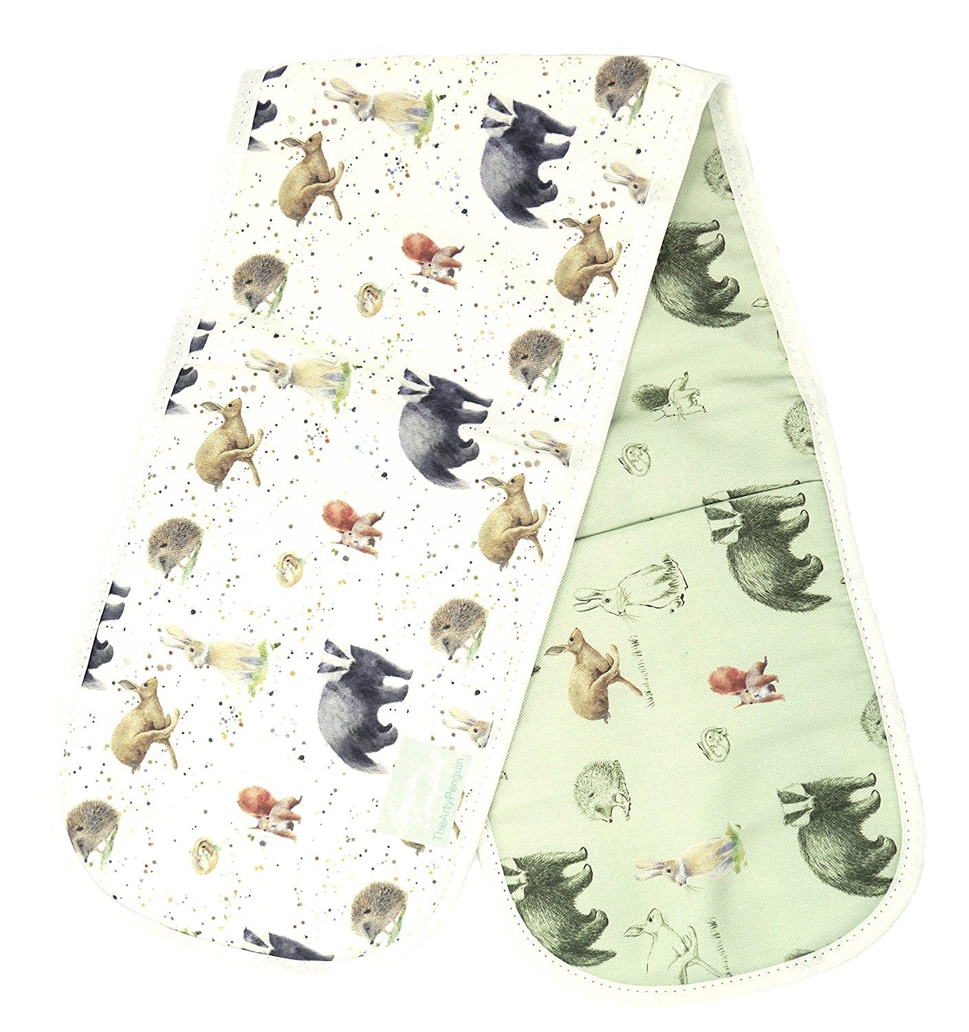 Badger hedgehog squirrel hare rabbit country animals ovengloves Ceinwen Campbell The Arty Penguin