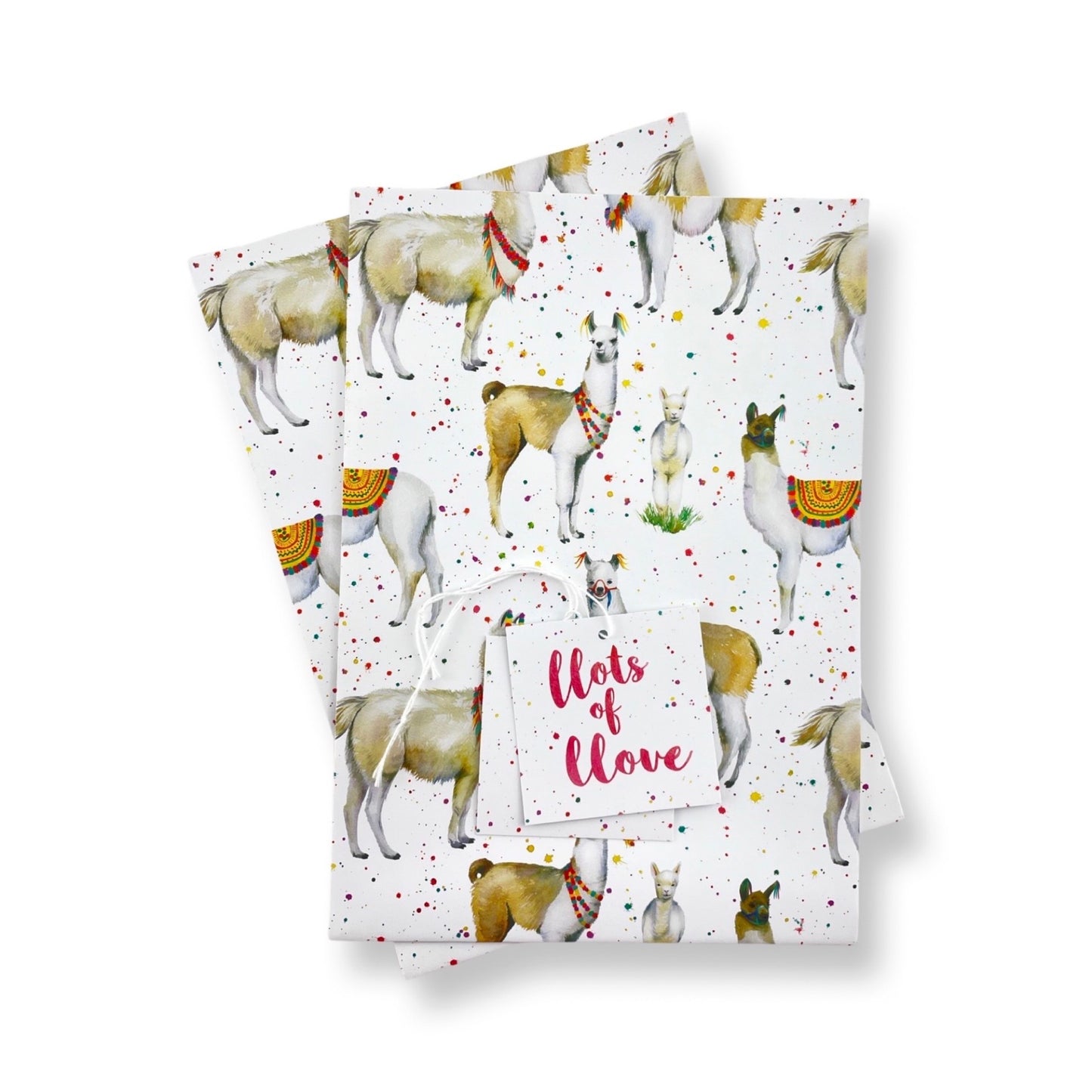 Llama Gift Wrapping Paper and Tags