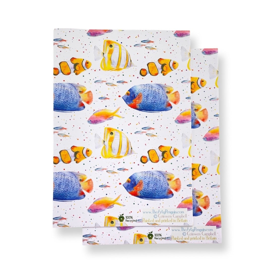 Tropical Fish Wrapping Paper and tags and Tags