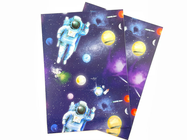 Space, planets and astronaut recyclable gift wrapping from Ceinwen Campbell and the Arty Penguin