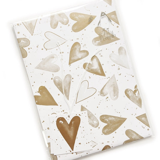 golden metallic eco printed recyclable gift wrap by Ceinwen Campbell