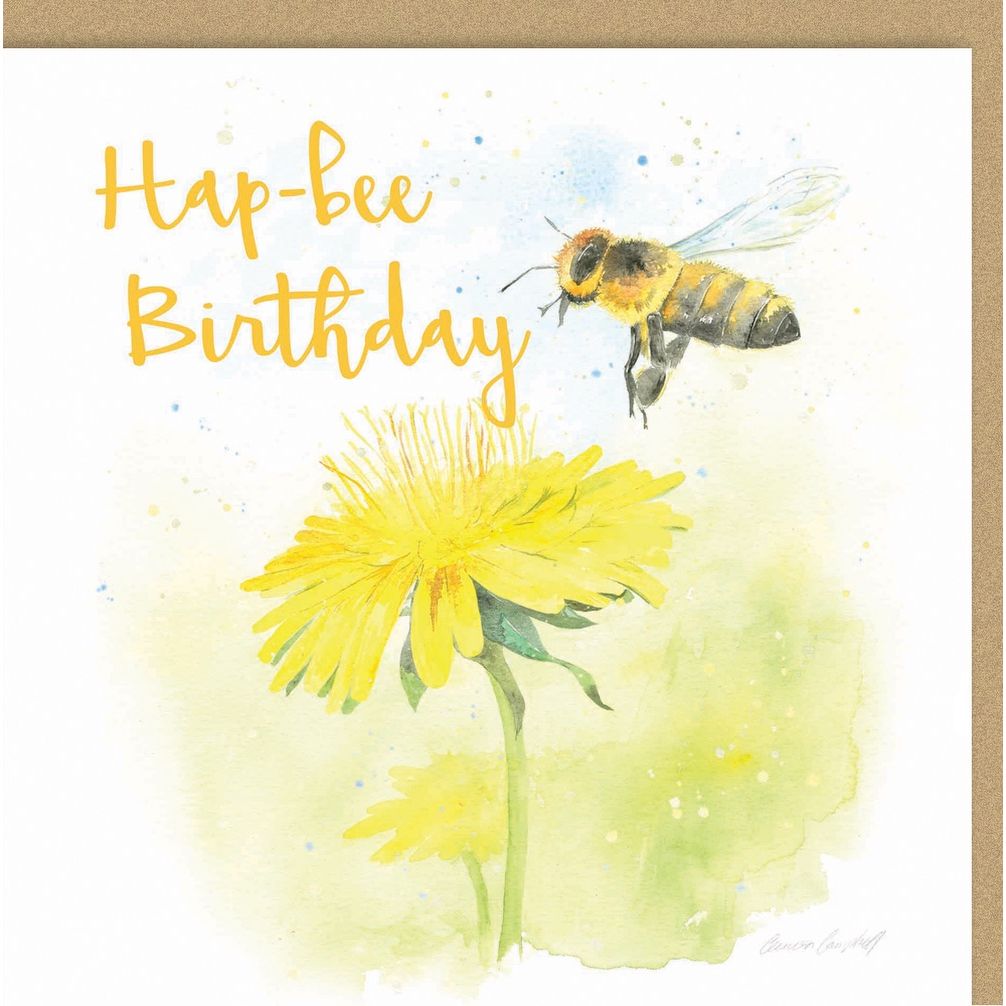 bee and dandelion birthday card by Ceinwen Campbell