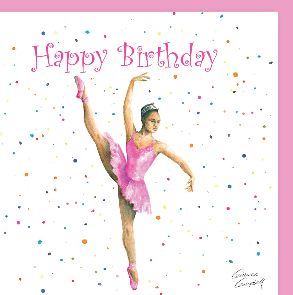 Black female girls baller dancer birthday card
