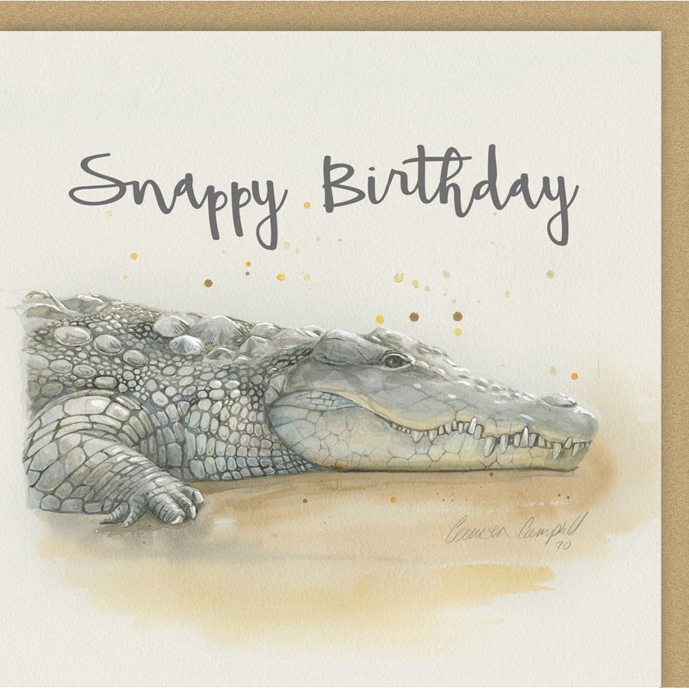 Snappy Crocodile birthday card by Ceinwen Campbell
