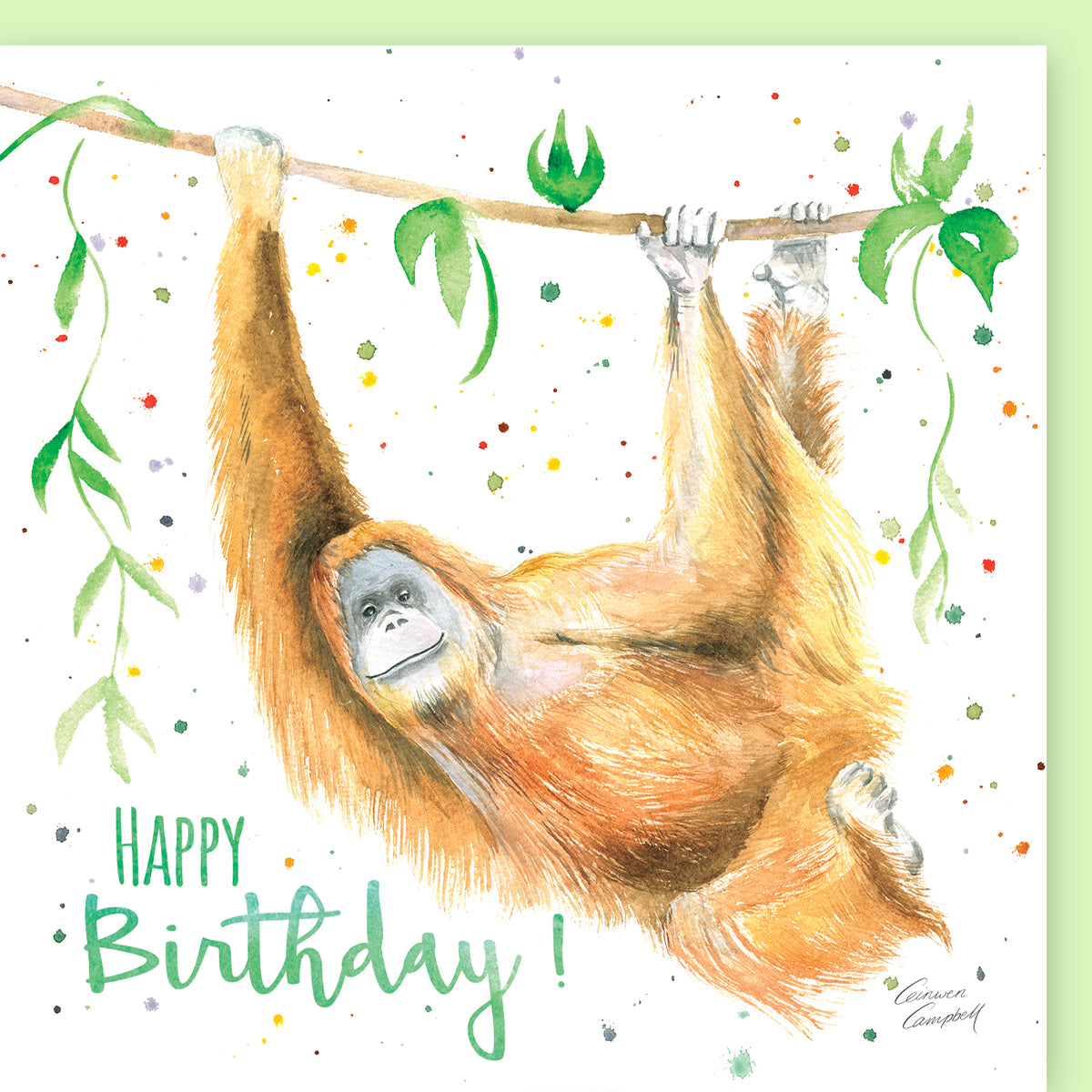Orangutan Birthday Card | The Arty Penguin