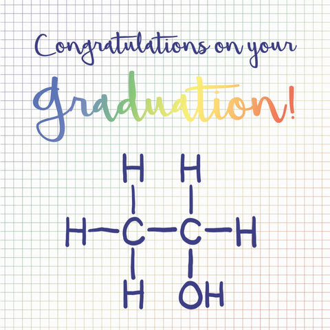 chemistry biology science alcohol molecule graduation card  exam congratulations 
