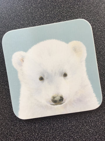 Hamish polar bear cub Scotland coaster gift Ceinwen Campbell TheArty Penguin 