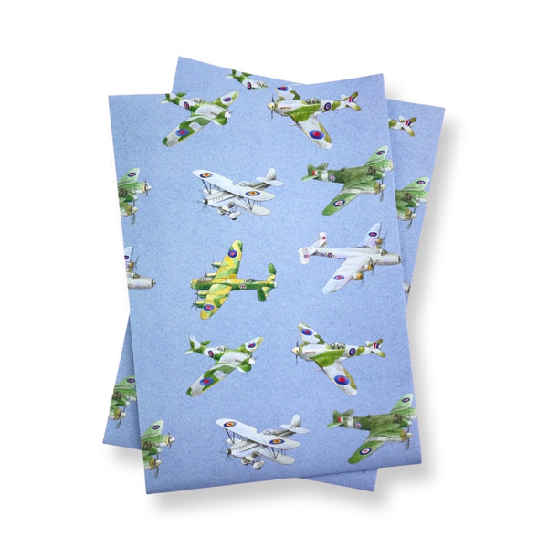 Plane bomber WW2 aeroplane airplane recycled  gift wrapping paper by Ceinwen Campbell and The Arty Penguin