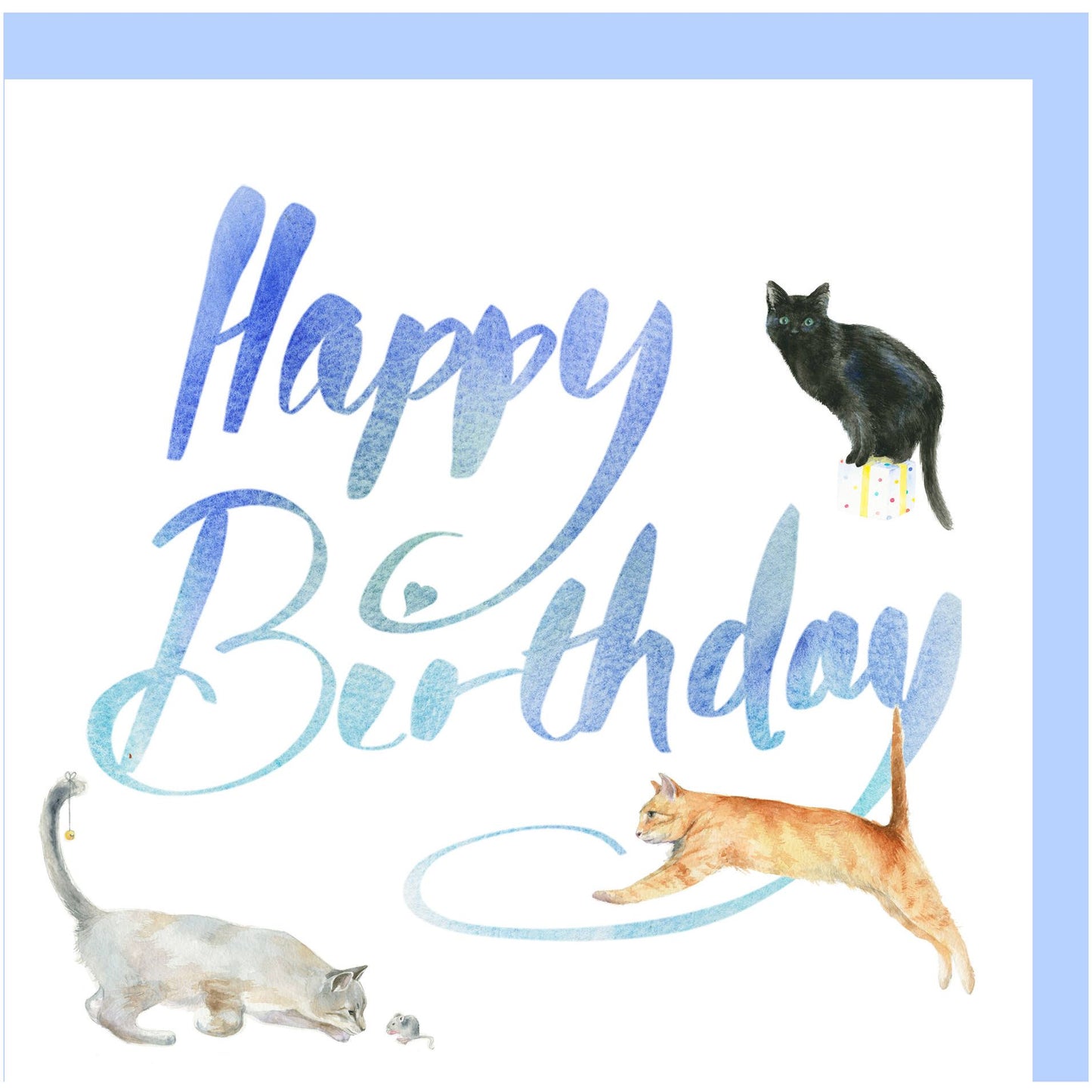 Cat and kitten birthday card by Ceinwen Campbell The Arty Penguin