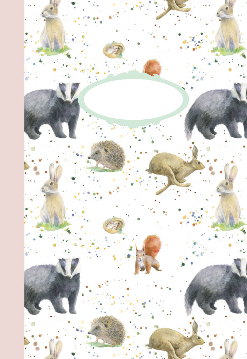 Badgersquirrel hedgehog hare rabbit dormouse jotter The Arty Penguin Ceinwen campbell
