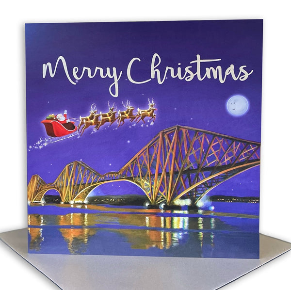 Scottish Forth Rail Bridge Single Christmas Card