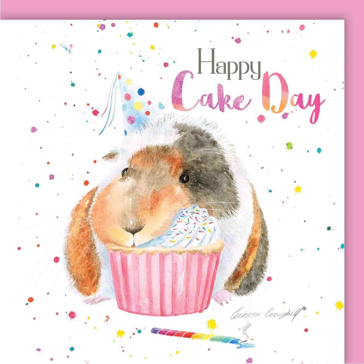 guinea pig birthday card the arty penguin Ceinwen