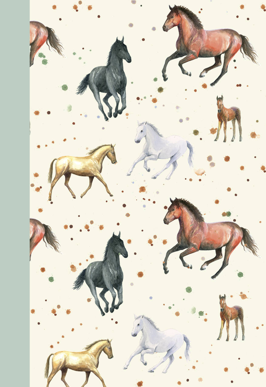 Horses horse foal jotter notepad Ceinwen Campbell The Arty Penguin