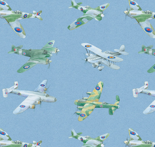 Plane bomber WW2 aeroplane airplane recycled  gift wrapping paper by Ceinwen Campbell and The Arty Penguin