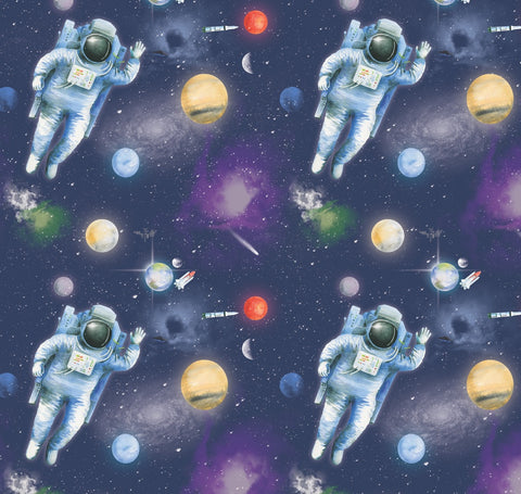 Space, planets and astronaut recyclable gift wrapping from Ceinwen Campbell and the Arty Penguin 