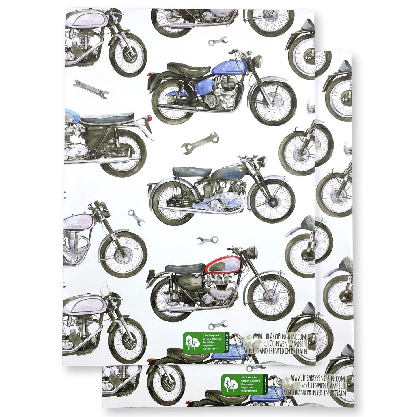 Motorbike Wrapping Paper and Tags