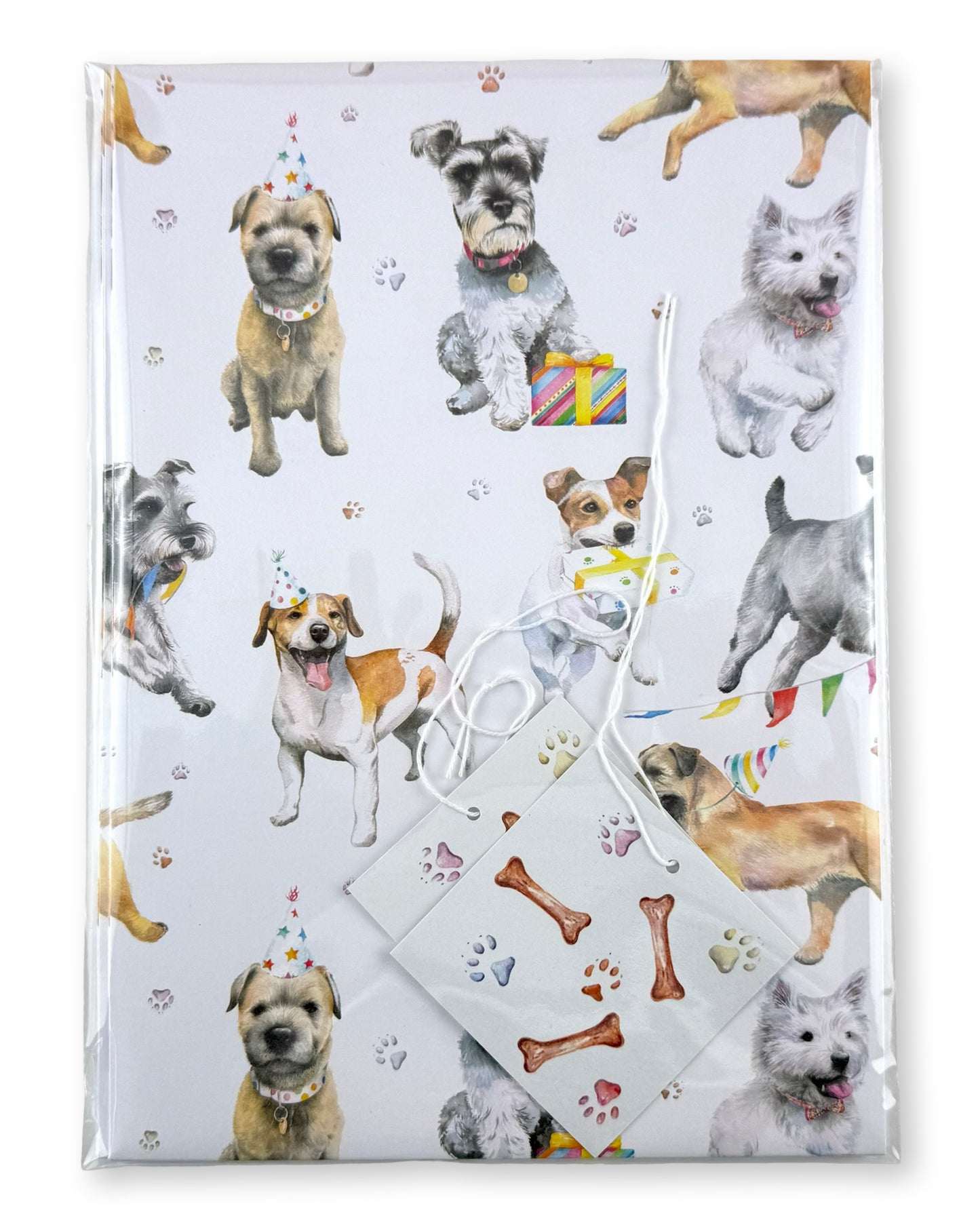 Miniature Schnauzer, Jack Russel and Terrier Wrapping Paper and Tags