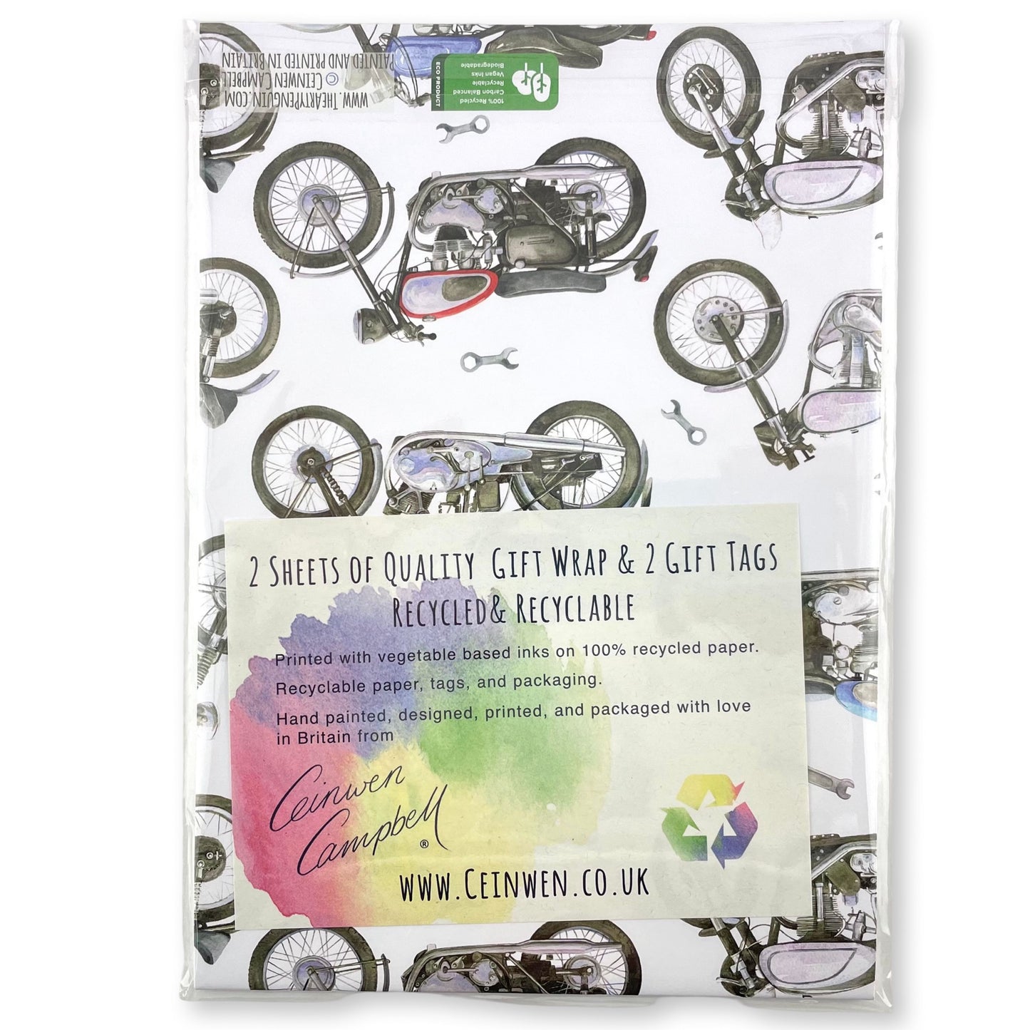 Motorbike Wrapping Paper and Tags