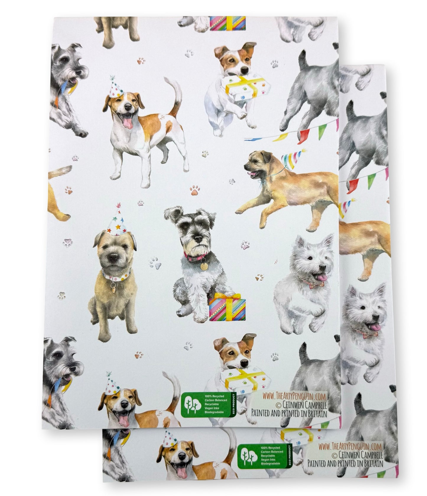 Miniature Schnauzer, Jack Russel and Terrier Wrapping Paper and Tags