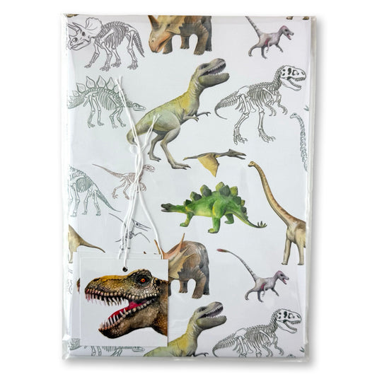 Dinosaur Wrapping Paper and tags