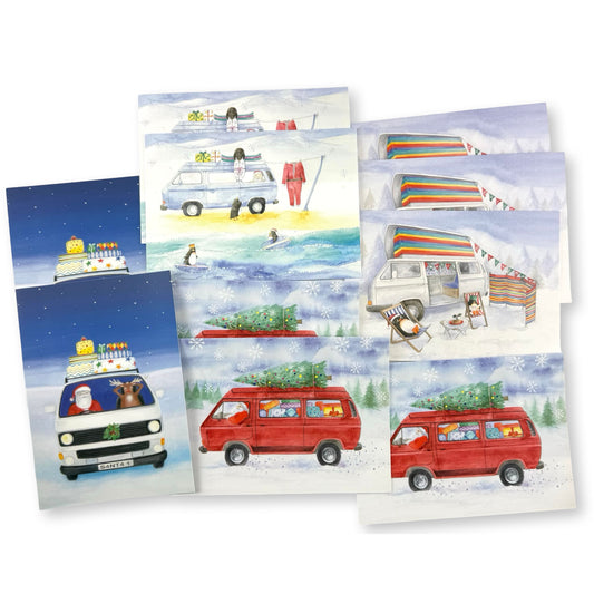 T25 camper van Christmas cards 