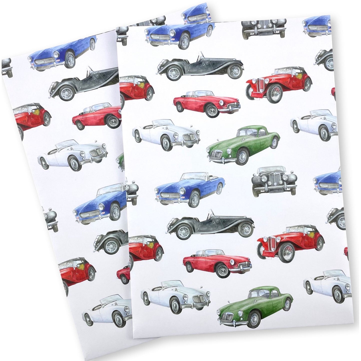 Classic Vintage Car Recycled and Recyclable Gift Wrapping Paper and Tags