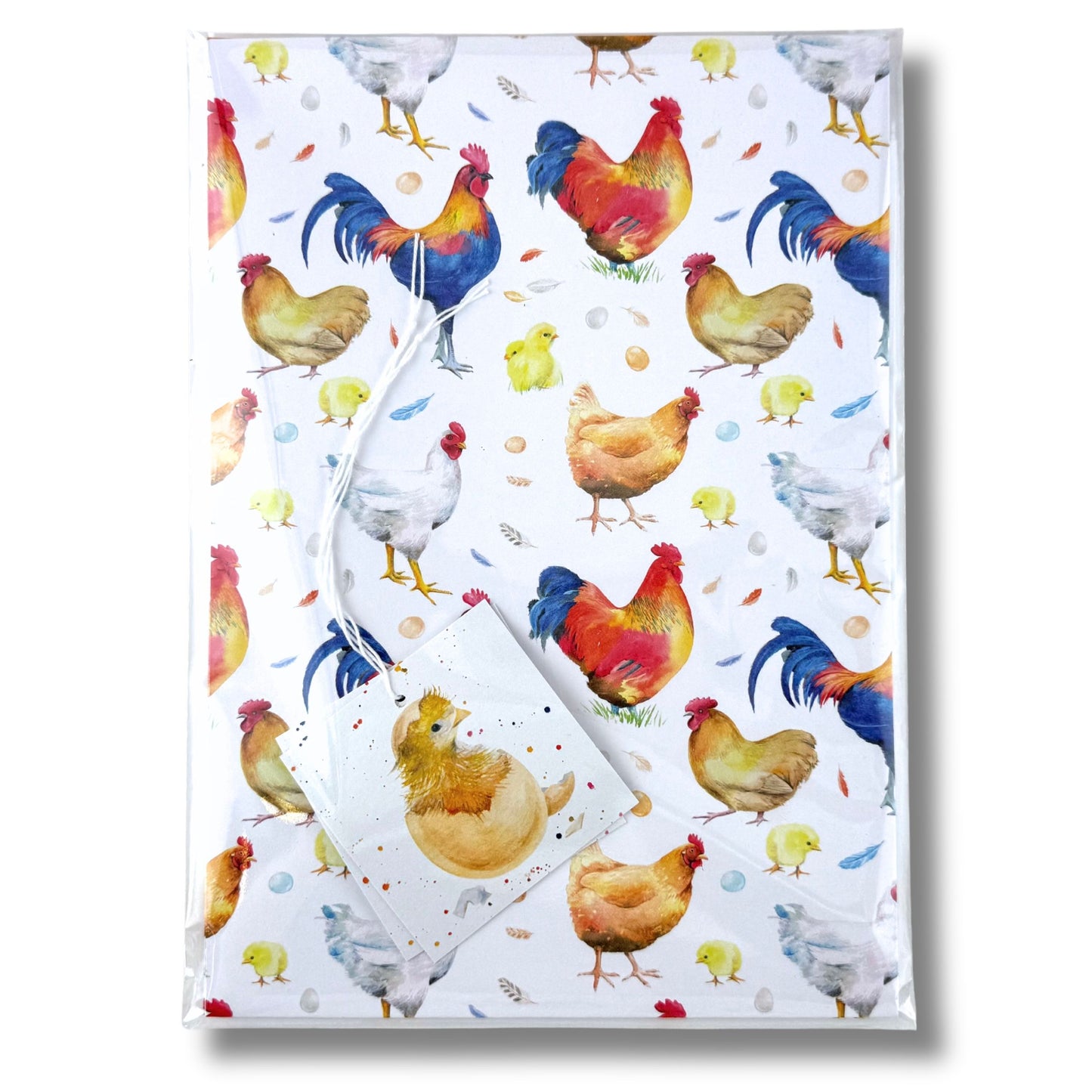 Recycled and recyclable Chicken Wrapping Paper and tags